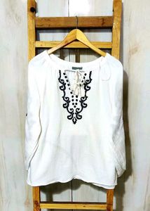 White Embroidered Top size-42-44