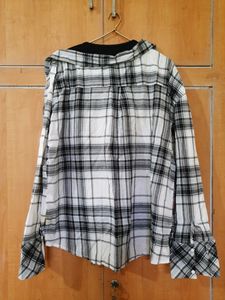 MAX Asymmetric One Shoulder Black Checked Top