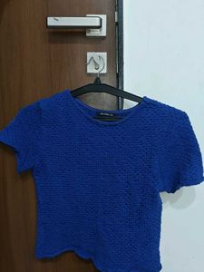 Blue Textured Top