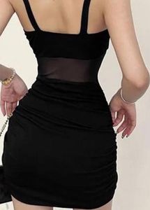 Black Mini Dress with Mesh