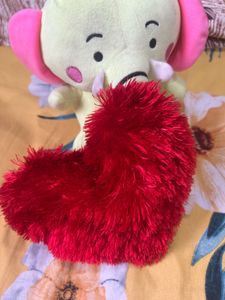 Cute Elephant&amp; Red Heart Soft Plush Toy
