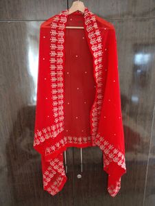 Red Embroidered Anarkali Suit