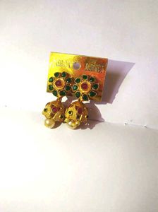 covering earing with Kundhan Stones..