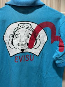Evisu Far East Embroidered Front Logo Polo TShirt
