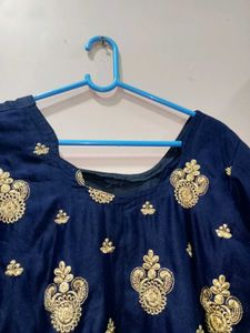 Elegant Blue Embroidered Kurta