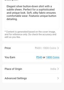 Silky Silver Button-Down Shirt