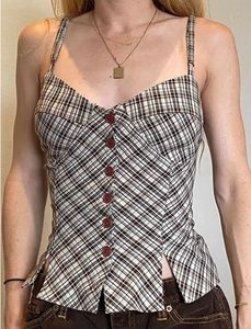 Revolte Plaid Cami Top