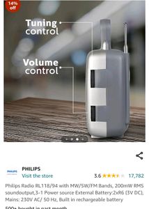 Philips Radio RL118/94 with MW/SW/FM Bands, 200mW
