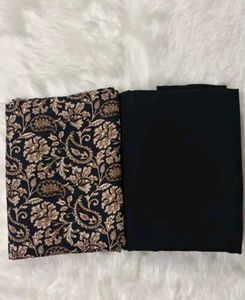 Black &amp; Gold Paisley Dress Material