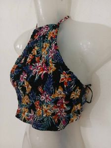 Floral Halter Crop Top