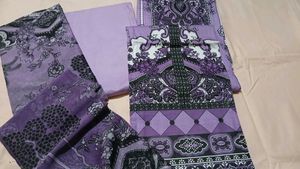 Purple Printed Pure Cotton Suit Dress Material💜