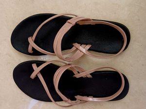 Strappy Black Flats / Sandals