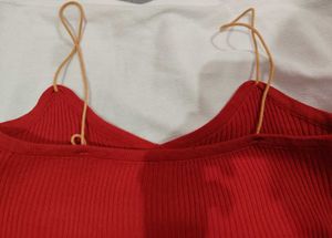 Red Crop Cute Top
