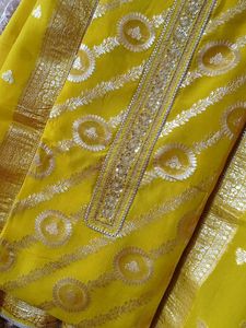 Yellow Lime Banarasi Suit