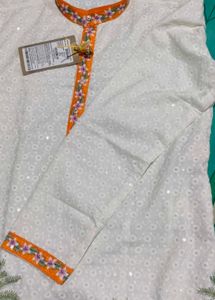 💥Brand New Anouk Men&#39;s Embroidered Cotton Kurt