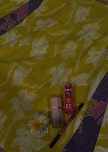 Yellow Floral Print Kurti with back corset