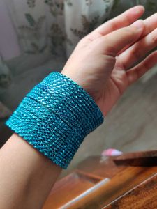 Set Of 24 Shinny Blue Bangles