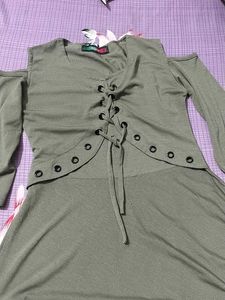 Olive Cold Shoulder Off Top