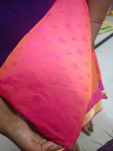 Pink &amp; Gold Silk Saree