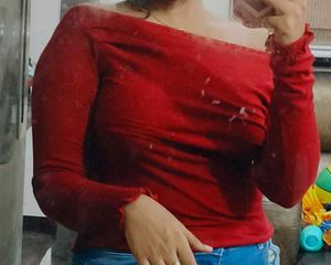 Beautiful Fitted Burgundy Off Shoulder Top