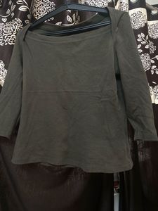 Olive Green 3/4 Sleeve Top