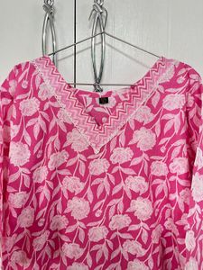 V Neck Kurta Dupatta Set