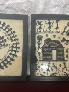 Glass Painting-Warli Art Frames (Set of 3)