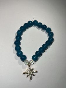 Blue Beaded Star Charm Bracelet