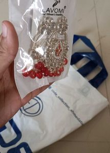 Lavomi Silver &amp; Red Earrings