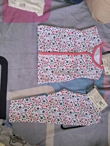 White Floral Print Cordset