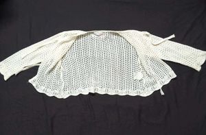 Crochet Front Knit Tie Cardigan(XS)