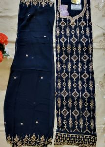 (Combo Of 3 Suits) Embroidered Semi Stitched Suit