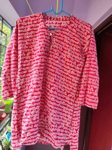 Red Printed Kurta