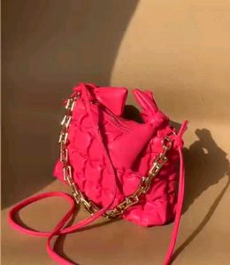 Hot Pink Quilted Korean Knot Bag