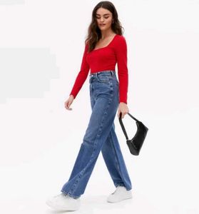 Square Neck Full Sleeve Casual Ribbed Top