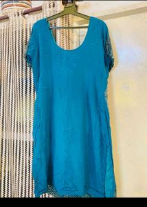 Embroidered Teal Dress Heavy Piece Looms Preety