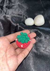 Crochet Strawberry Hair Clips - Adorable Set