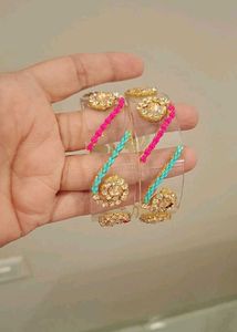 Colorful Embellished Transparent Glass Bangles