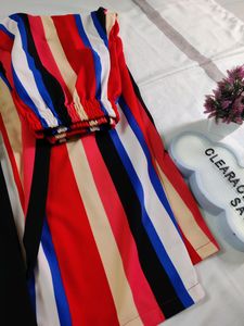 Striped &amp; Black Pants Set