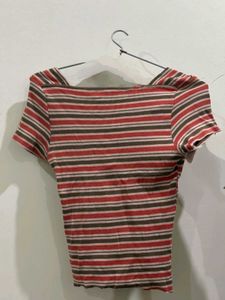 Stylish Striped V-Neck T-Shirt for Women