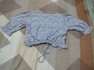 Floral Print Ruched Top And Trousers Co-rd Set