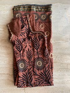 Stiched Kurta with black gathering pant &amp; shawl