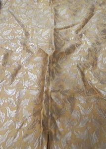 Golden Brocade kurta and net plazo with dupatta