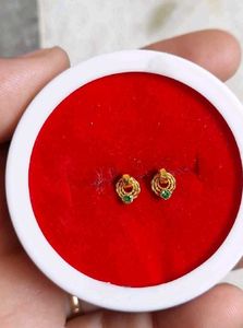 Green Stone Earrings Studs