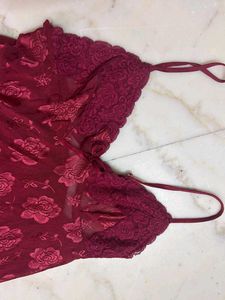 Burgundy Floral Nightgown