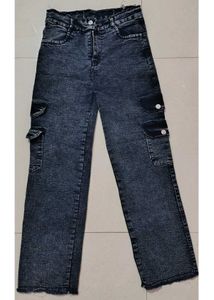 Acid Wash Cargo Jeans