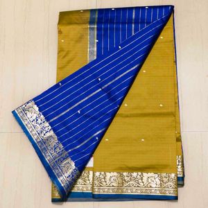 Elegant Blue &amp; Gold Saree