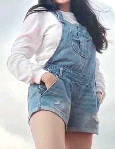 Hollister Denim Short Overalls