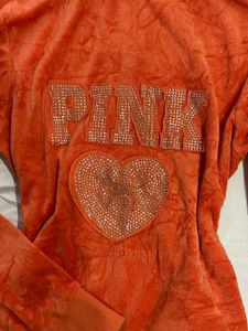 PINK Embellished Velour Hoodie
