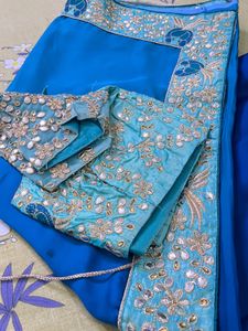 Embroidered Aqua Blouse